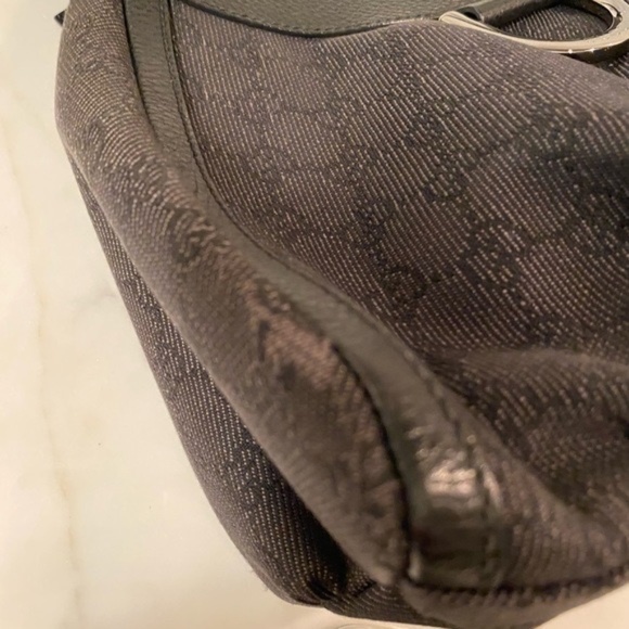 Gucci GG Canvas & Leather Hobo Bag Black - Picture 6 of 13